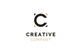 Initial Letter C Circle Square Logo