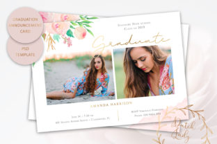 PSD Graduation Announcement Card Template