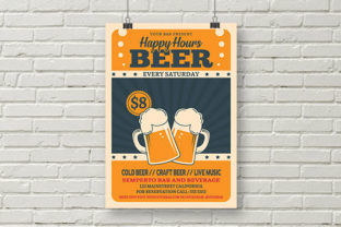 Retro Happy Hour Flyer Template